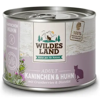 Wildes Land Cat Classic Adult Kaninchen & Huhn puszka 200g