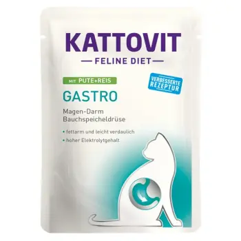 Kattovit Feline Diet Gastro indyk i ryż saszetka 85g