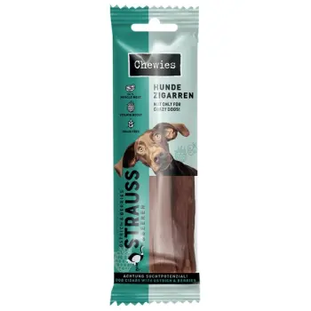 Chewies Hundezigarren Straub & Beeren - struś & owoce 75g