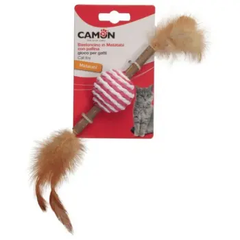 Camon Cat Toy Matatabi z kulą i piórkami