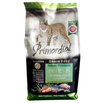 Primordial Cat Grain Free Neutered Sensitive Salmon 2kg