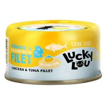 Lucky Lou Extrafood Kurczak i tuńczyk w bulionie puszka 70g