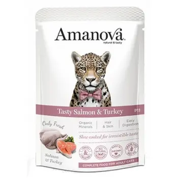 Amanova Kot Tasty Salmon & Turkey saszetka 85g