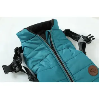 Zolux Kurtka puchowa z szelkami dla psa R.35 niebieska