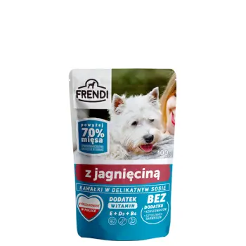 Frendi- Kawałki w delikatnym sosie z jagnięciną 100g.