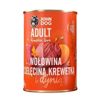 John Dog Pumpkin Line Adult Wołowina Z Cielęciną, Krewetką I Dynią 400g