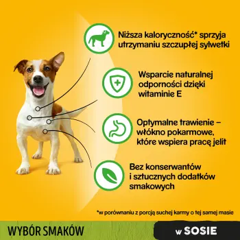 Pedigree Mokra Karma Dla Dorosłych Psów W Sosie Z Kurczakiem, Z Wołowiną, Z Indykiem, Z Jagnięciną 12x100g