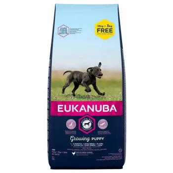 Eukanuba Puppy&Junior Large Breed 15kg + 3kg GRATIS