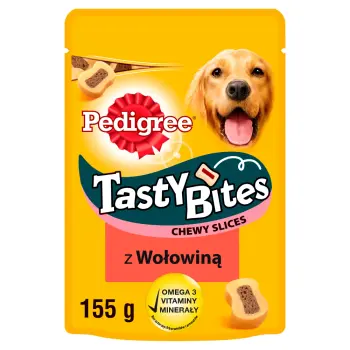 Pedigree Tasty Bites Chewy Slice Przysmak Dla Dorosłych Psów Z Wołowiną 155g