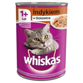 WHISKAS 1+ Z Indykiem W Galaretce 400g