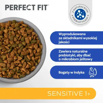 PERFECT FIT Sensitive 1+ Z Indykiem 750g