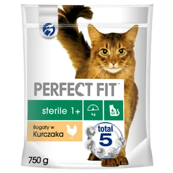 PERFECT FIT (Sterile 1+) Bogaty w Kurczaka 2x750g - sucha karma dla kotów po sterylizacji