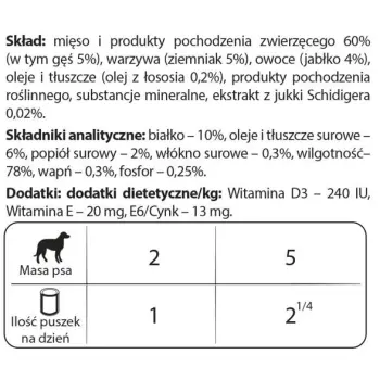 Dolina Noteci Premium Dla Psów Małych Ras Z Gęsią, Ziemniakami I Jabłkiem 100g