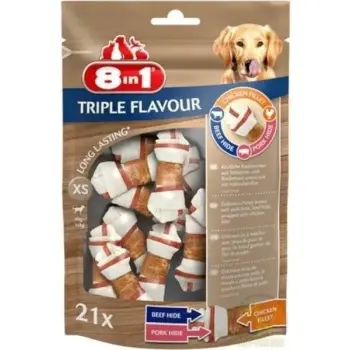 8in1 Triple Flavour Kości Z Kurczaka XS 21szt