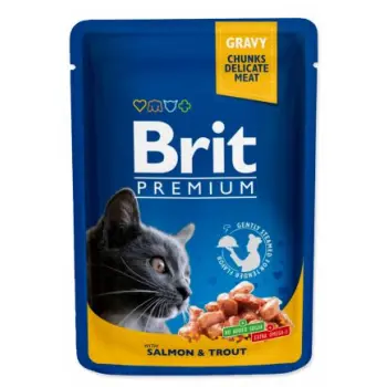 Brit Premium Cat Dla Dorosłych Kotów Z Łososiem I Pstrągiem 100g