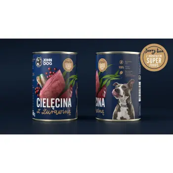 John Dog Berry Line Adult Cielęcina Z Żurawiną 400g