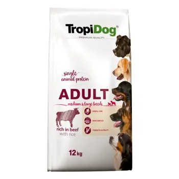 Tropidog Premium Adult Medium & Large Breed Wołowina Z Ryżem 12kg