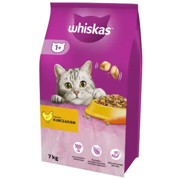 WHISKAS Karma Sucha Dla Kota 1+ Z Kurczakiem 7kg