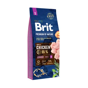 Brit Premium By Nature Junior S Z Kurczakiem 8kg