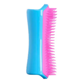 PET TEEZER De-Shedding & Dog Grooming Brush Blue And Pink L