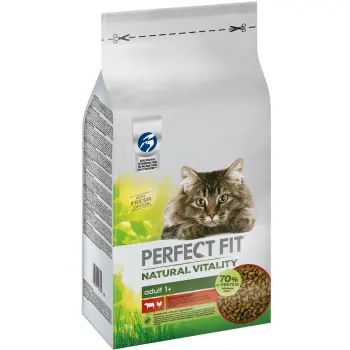 Perfect Fit™ Natural Vitality – sucha karma pełnoporcjowa dla dorosłych kotów, z wołowiną i kurczakiem – 6kg