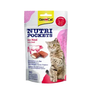 GIMCAT NUTRI POCKETS Przysmak z wołowiną 60g