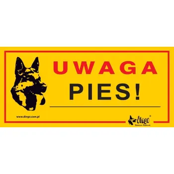 Dingo Metalowa Tabliczka Ostrzegawcza "Uwaga Pies"
