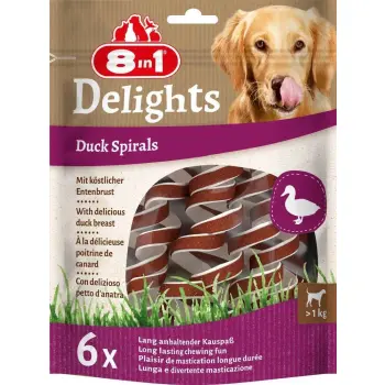 8in1 Przysmak Delights Duck Spirals 6szt