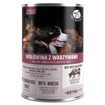 PetRepublic Wołowina Z Warzywami Krojone Kawałki W Delikatnym Sosie 1250g