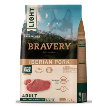 Bravery Grain Free Adult Medium Large Light Iberian Pork 12kg