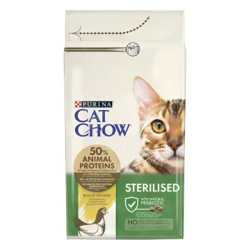 Purina Cat Chow Sterilised Bogata w Kurczaka 1,5kg + 2 Saszetki Gratis