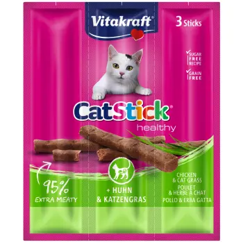 Vitakraft Cat Stick Mini Kabanosy Z Kurczakiem I Trawą 3x18g