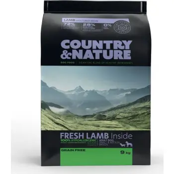 COUNTRY&NATURE Lamb And Turkey Recipe Adult Dog Small & Medium Breeds 9kg