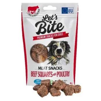 Brit Let's Bite Meat Snacks Beef Squares Poultry 80g