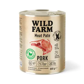 Wild Farm Pate Pork 800g – Mokra Karma z Wieprzowiną dla Psów