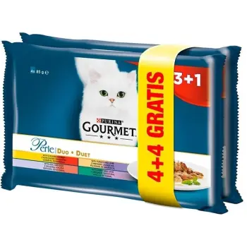 Purina Gourmet Perle karma dla kotów - duet mięsny 4x85g +4x85g GRATIS!