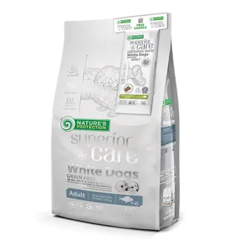 Nature’s Protection Superior Care White Dogs GF White Fish Adult Small 1,5kg + Dental Snack White Dogs 50g