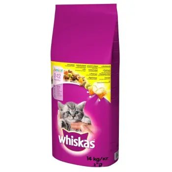 WHISKAS Karma Sucha Dla Kociąt Junior Z Kurczakiem 14kg