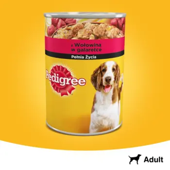 Pedigree Mokra Karma Dla Dorosłych Psów Z Wołowiną W Galarecie Puszka 400g