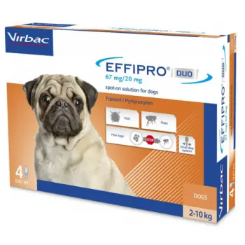 Virbac EFFIPRO Duo Pies S 2-10kg 4x0,67ml