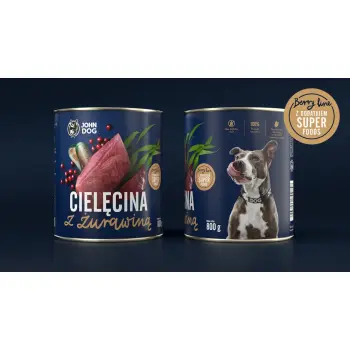 John Dog Berry Line Adult Cielęcina Z Żurawiną 800g