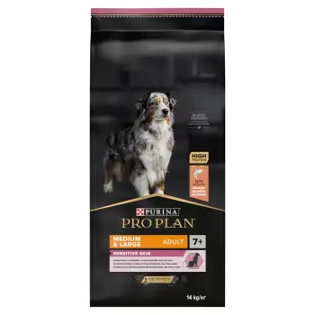 Purina Pro Plan Medium & Large 7+ Sensitive Optiderma Łosoś I Ryż 14kg