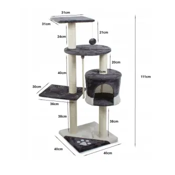 Drapak dla kota - wieża 111cm szary