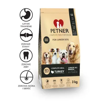 PETNER Junior All Breeds Z Indykiem 3kg