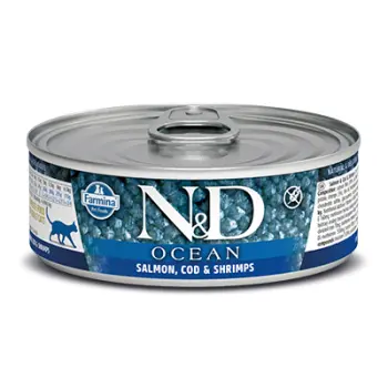 Farmina N&D Ocean Feline Salmon, Cod & Shrimps Adult 80g