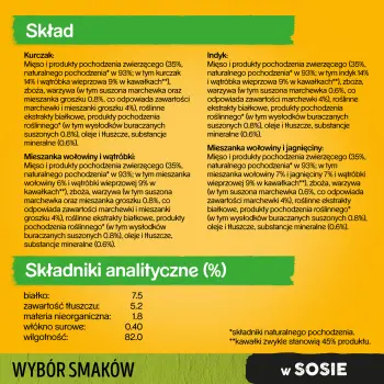 Pedigree Mokra Karma Dla Dorosłych Psów Saszetka Mix Smaków (Z Kurczakiem I Warzywami, Z Wołowiną I Warzywami, Z Indykiem I Marchewką, Z Wołowiną I Ja