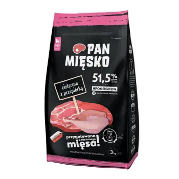 PAN MIĘSKO Cielęcina Z Przepiórką Dla Szczeniąt XS 3kg