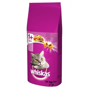 WHISKAS Karma Sucha Dla Kota 1+ Z Jagnięciną 14kg