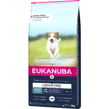 Eukanuba Adult Small&Medium Grain Free Łosoś 12kg