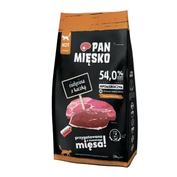 PAN MIĘSKO Cielęcina Z Kaczką M Dla Kota 1,6kg